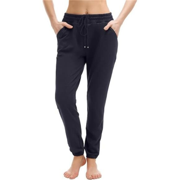 Womens Jogger Sweatpants with Pockets Drawstring Waist Athletic Lounge Pants - Picture 2 of 7